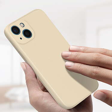 Avis Avizar Coque iPhone 13 Mini Silicone Semi-Rigide avec Finition Soft Touch blanc cassé