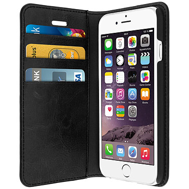 Avizar Étui iPhone 6 , iPhone 6s en simili cuir et finition surpiqué - Noir
