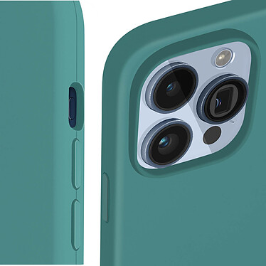 Acheter Avizar Coque pour iPhone 15 Pro Max Silicone Semi-rigide Finition Douce au Toucher Fine  Vert foncé