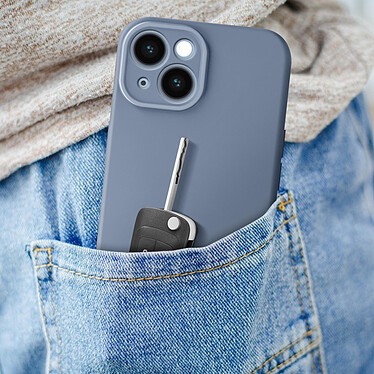 Avizar Coque Silicone pour iPhone 15 Caméra Protégée Doux au Toucher  Gris Lavande pas cher
