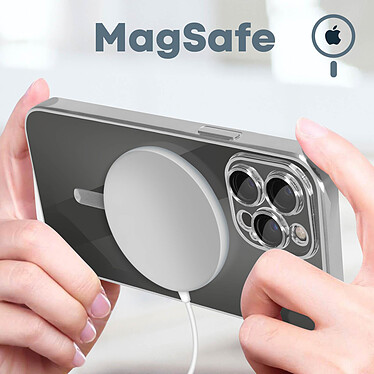 Avis Avizar Coque MagSafe pour iPhone 13 Pro Silicone Protection Caméra  Contour Chromé Argent
