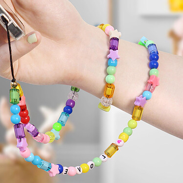 Acheter Avizar Bijou Téléphone Bracelet Love et Perles 65cm Collection Lovely Multicolore