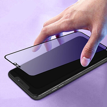 Avizar Protège écran pour iPhone 11 Pro Max Verre Trempé Anti-lumière Bleue Noir pas cher