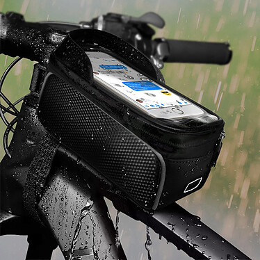 Avizar Support vélo pour Smartphone avec Housse étanche Espace de rangement intégré  Noir pas cher