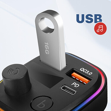 Avis Avizar Transmetteur FM Bluetooth avec Chargeur Voiture USB QC 3.0 et USB-C 18W C2  Noir