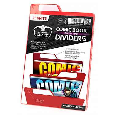 Ultimate Guard - 25 intercalaires pour Comics Premium Comic Book Dividers Rouge