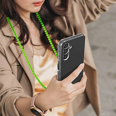 Avis Avizar Bijou Téléphone Perles 120cm avec Double Attache et Accroche Universelle  Vertes