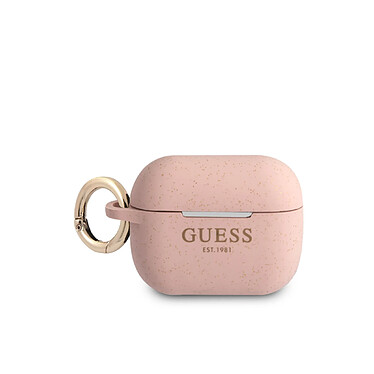 Guess Coque pour Airpods Pro Cover Ring en Silicone Rose