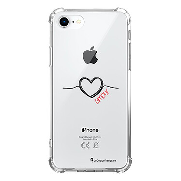 LaCoqueFrançaise Coque iPhone 7/8/ iPhone SE 2020 anti-choc souple angles renforcés transparente Motif Coeur Noir Amour