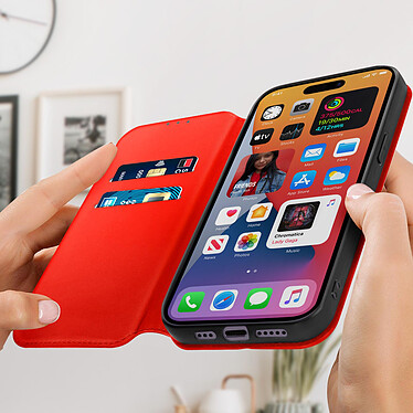 Avis Avizar Housse pour iPhone 14 Pro Max Clapet Portefeuille Fonction Support Vidéo  rouge