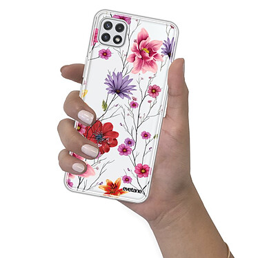 Evetane Coque Samsung Galaxy A22 5G 360 intégrale transparente Motif Fleurs Multicolores Tendance pas cher