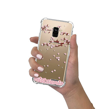 Evetane Coque Samsung Galaxy A8 2018 anti-choc souple angles renforcés transparente Motif Chute De Fleurs pas cher