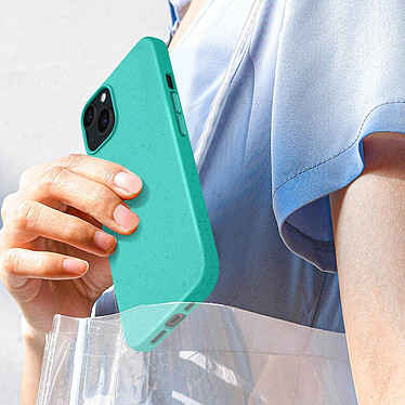 Acheter Avizar Coque pour iPhone 15 Silicone gel Anti-traces Compatible QI 100% Recyclable  Turquoise