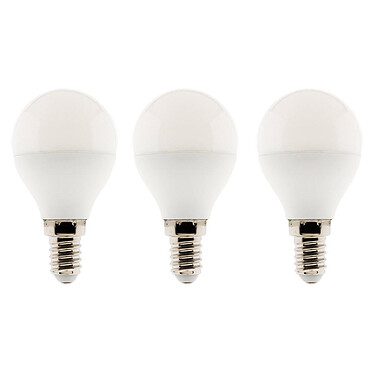 elexity - Lot de 3 ampoules LED sphériques 5,2W E14 470lm 2700K (blanc chaud)
