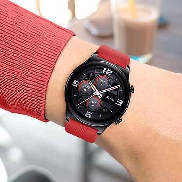Avizar Bracelet pour Honor Watch GS3 Silicone Soft Touch Rouge pas cher