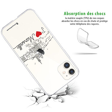 Avis LaCoqueFrançaise Coque iPhone 11 silicone transparente Motif J'aime Marseille ultra resistant