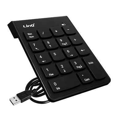 LinQ Clavier numérique Filaire Connecteur USB Câble 1,35m  Noir