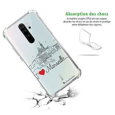 Avis LaCoqueFrançaise Coque Xiaomi Redmi Note 8 Pro anti-choc souple angles renforcés transparente Motif J'aime Marseille