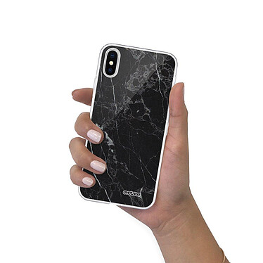 Evetane Coque iPhone Xs Max silicone transparente Motif Marbre noir ultra resistant pas cher
