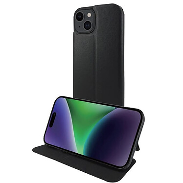 Myway Étui Folio pour iPhone 15 Fonction Stand Noir