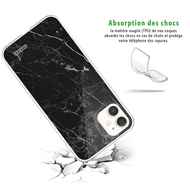 Avis Evetane Coque iPhone 11 silicone transparente Motif Marbre noir ultra resistant