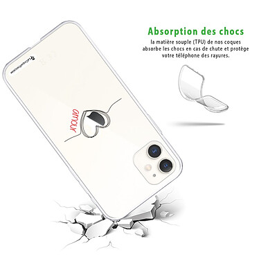 Avis LaCoqueFrançaise Coque iPhone 11 silicone transparente Motif Coeur Noir Amour ultra resistant