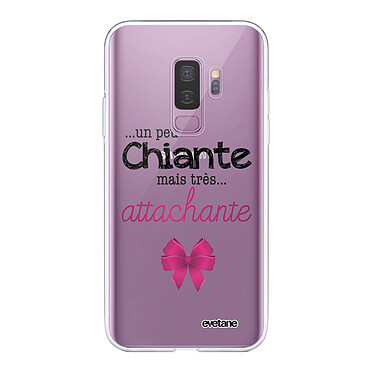 Evetane Coque Samsung Galaxy S9 Plus 360 intégrale transparente Motif Un peu chiante tres attachante Tendance