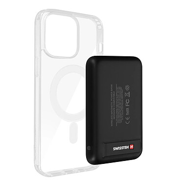 Swissten Coque pour Apple iPhone 14 Pro et Powerbank 5000 mAh Magsafe  Transparent