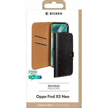 Acheter BigBen Connected Étui pour Oppo Find X3 Neo Folio Wallet Fermeture avec Languette Aimantée Noir