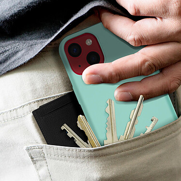 Avizar Coque iPhone 13 Mini Silicone Semi-rigide Finition Soft-touch turquoise pas cher