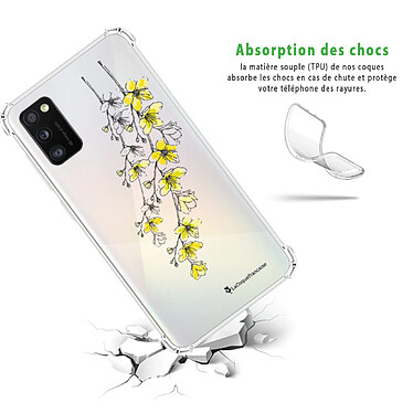 Avis LaCoqueFrançaise Coque Samsung Galaxy A41 Silicone antichocs Solides coins renforcés  transparente Motif Fleurs Cerisiers