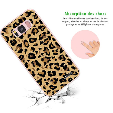 Avis Evetane Coque Samsung Galaxy S8 Silicone Liquide Douce rose pâle Léopard Beige