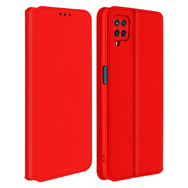 Avizar Housse Samsung Galaxy A12 Étui Folio Portefeuille Fonction Support rouge