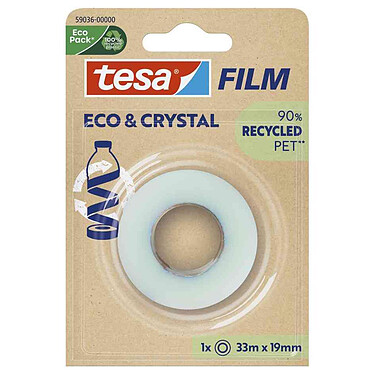 TESA Film ruban adhésif ECO & CRYSTAL, 19 mm x 33 m, blister