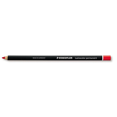STAEDTLER Crayon graphite GLASOCHROM Rond pour écriture toute surface mine Rouge x 12
