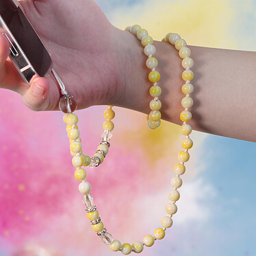 Acheter Avizar Bijou de Téléphone Bracelet à Perle Marbre 80cm Collection Marble Jaune