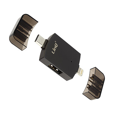 LinQ Adaptateur OTG 2en1 USB-C et Lightning vers USB 3.0 et USB 2.0 Femelles  Transfert de Données