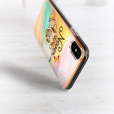 Acheter Avizar Coque iPhone X et XS Bi-matière avec Bague de Maintien Motif Plage Orange