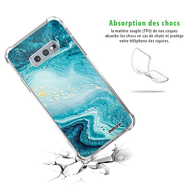 Avis Evetane Coque Samsung Galaxy S10e anti-choc souple angles renforcés transparente Motif Bleu Nacré Marbre