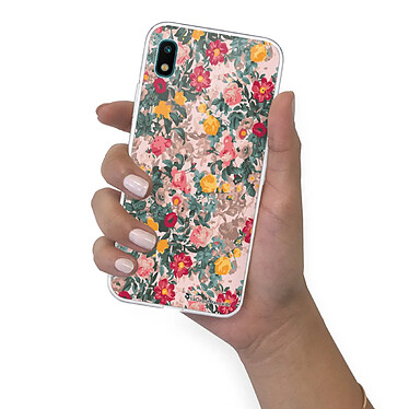 LaCoqueFrançaise Coque Samsung Galaxy A10 360 intégrale transparente Motif Fleurs Beige et Rose Tendance pas cher