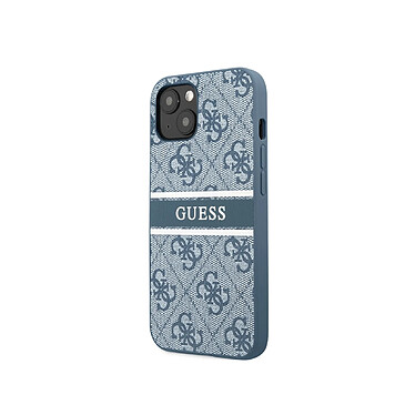 Guess Coque pour Apple iPhone 13 Mini PU 4G Stripe Bleu