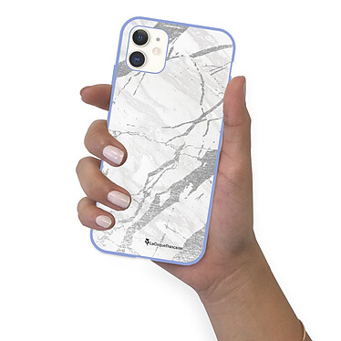 LaCoqueFrançaise Coque iPhone 11 Silicone Liquide Douce lilas Marbre gris pas cher