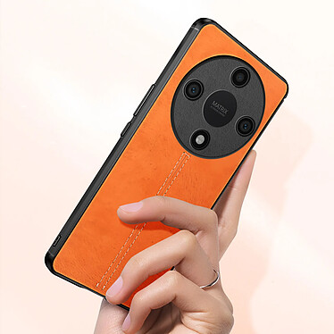 Avis Avizar Coque pour Honor Magic 6 Lite 5G Bi-matière Aspect Cuir Cowhide Cover Orange