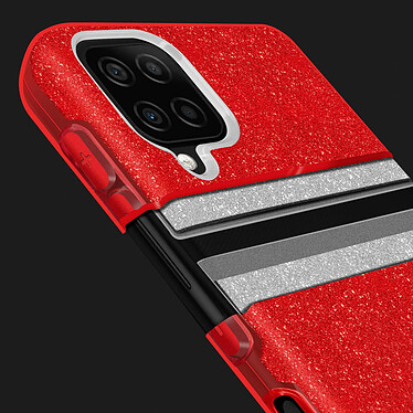 Avis Avizar Coque pour Samsung Galaxy A12 Paillette Amovible Silicone Semi-rigide rouge
