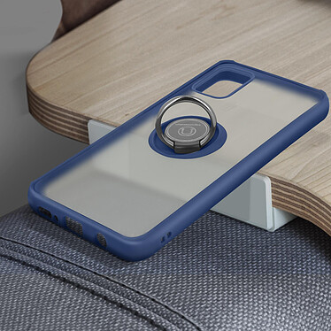 Acheter Avizar Coque Samsung Galaxy A51 Bi-matière Bague Métallique Fonction Support bleu