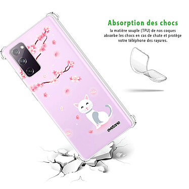 Avis Evetane Coque Samsung Galaxy S20 FE anti-choc souple angles renforcés transparente Motif Chat et Fleurs