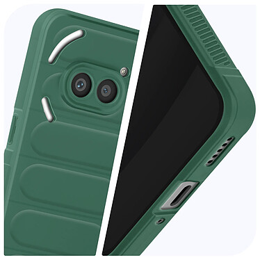 Avizar Coque pour Nothing Phone 2a Antichoc Silicone Motif texturé 3D Vert Foncé pas cher