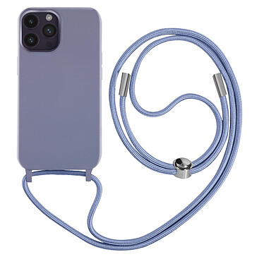 Avizar Coque Cordon pour iPhone 14 Pro Semi-rigide Lanière Tour du Cou 80cm  violet