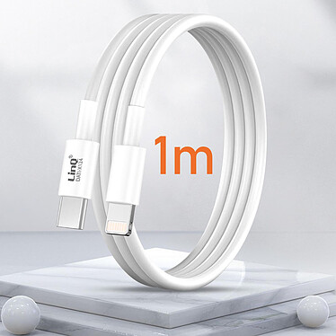 LinQ Câble USB-C vers Lightning 20W pour iPhone et iPad Blanc pas cher