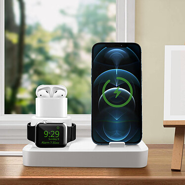 Avis Avizar Support de Charge 3 en 1 iPhone, AirPods et Apple Watch en Silicone Blanc